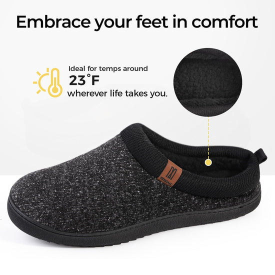 MERRIMAC men's slippers — comfy memory foam non slip design
