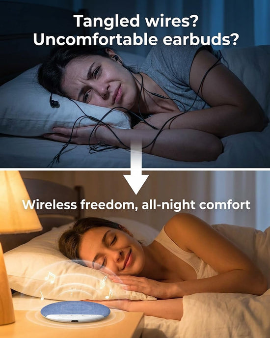 ZylYve Under Pillow Speaker for Sleeping, Bluetooth Sleep Speaker with White Noise Machine and Timer, Headphone-Free Mini Sound Speaker for Side Sleepers (Blue)