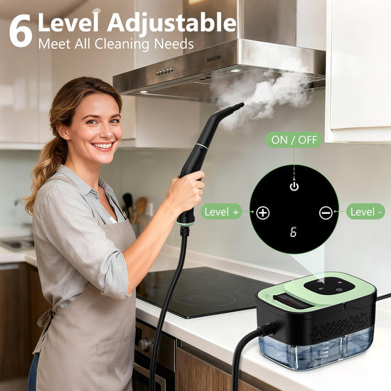 Steam cleaner — Portable handheld steamer with 16 accessories and 6 adjustable levels