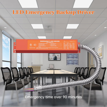 AC100V-347V Emergency LED Driver, Output 170VDC 8W Over 90mins Emergency Time, Retrofit Dimmable LED Light Fixture into Emergency System (UL Certified)