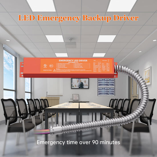 AC100V-347V Emergency LED Driver, Output 170VDC 8W Over 90mins Emergency Time, Retrofit Dimmable LED Light Fixture into Emergency System (UL Certified)
