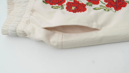 Kedera barrel jeans - embroidered wide leg pants with pockets for women