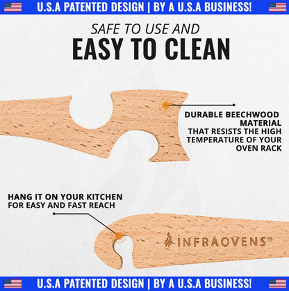 INFRAOVENS oven rack puller stick with longer handle for countertop ovens