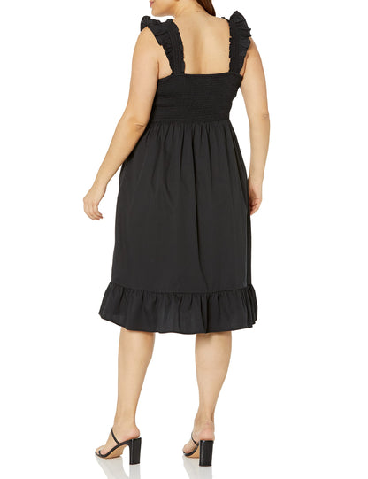 Dress — Kimi ruffled shoulder smocked midi by The Drop