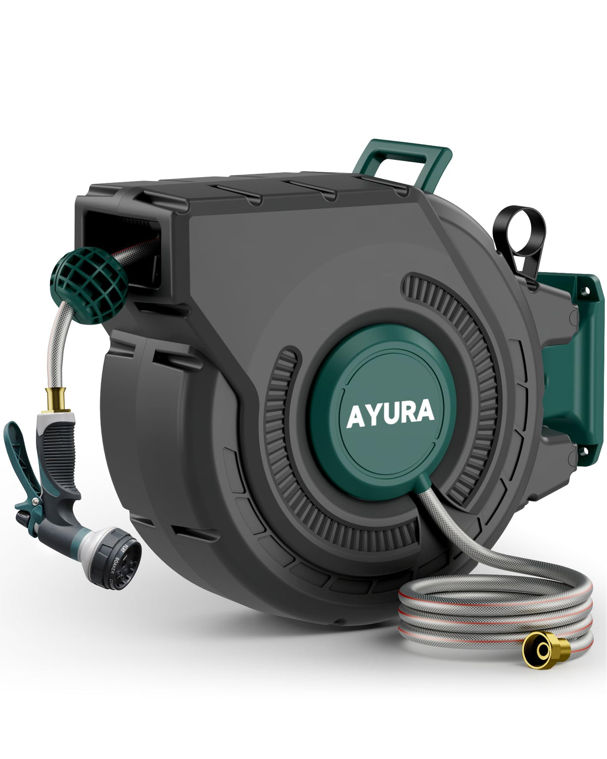 AYURA winding reel — Heavy duty automatic design with kink-free rewind and lock feature