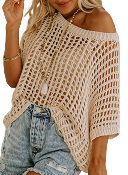 Dokotoo sweater — Casual crochet hollow out design for summer wear