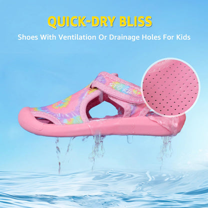 STQ water shoes - Quick-dry slip on beach swim sandals for kids