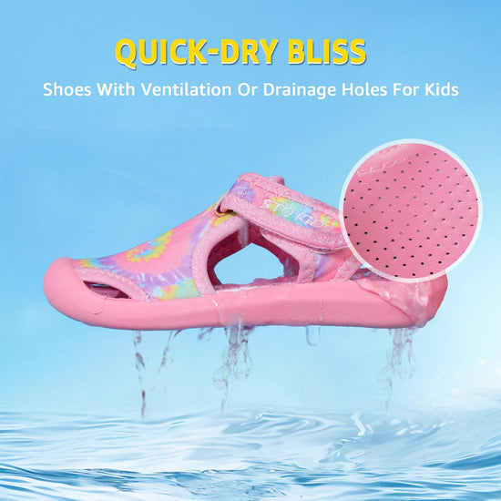 STQ water shoes - Quick-dry slip on beach swim sandals for kids