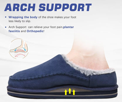 KuaiLu mens slippers with arch support and memory foam for indoor outdoor use