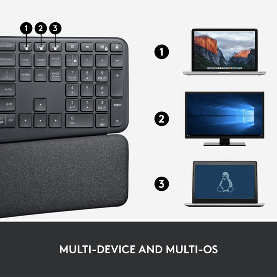 Logitech ERGO wireless ergonomic keyboard — wireless design for comfort and support