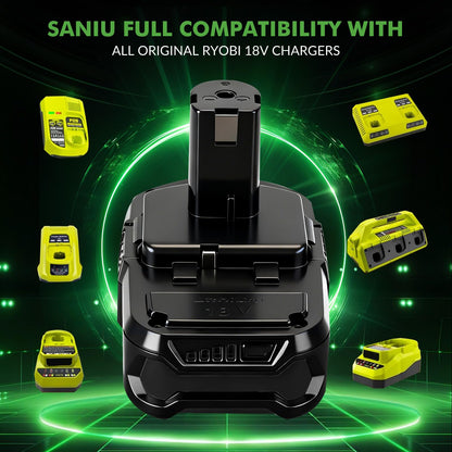 SANIU 1P Battery 8.0 Replacement for Ryobi 18V One +Battery Shell Housing Kit Compatible with Ryobi 18V Battery P102 P108 P104 P109 Cordless Power Tools