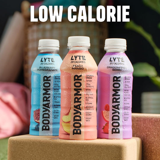BODYARMOR LYTE drink — low-calorie peach mango flavor