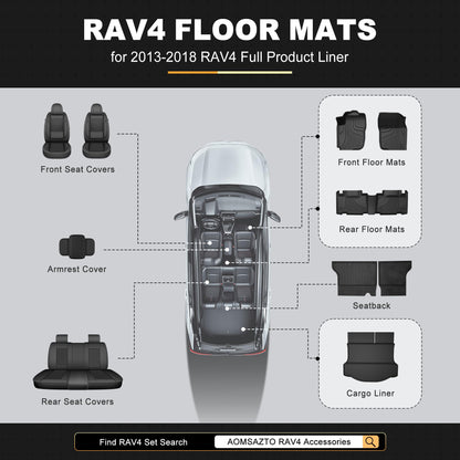 AOMSAZTO vehicle mat - Custom fit TPE cargo mat for 2013-2018 Toyota Rav4