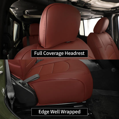 EKR Wrangler seat covers - Custom fit faux leather for Jeep Wrangler 2018-2023
