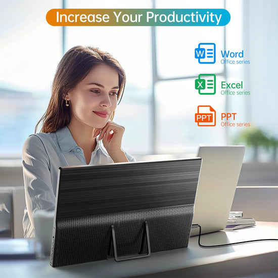 WCV portable monitor — 15.6 inch 1080P ultra-slim travel monitor with kickstand