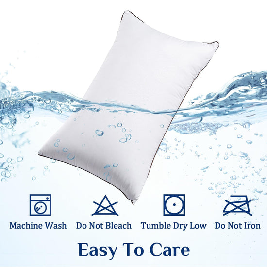 JOLLYVOGUE pillows - Soft and supportive set of 2 bed pillows for side and back sleepers