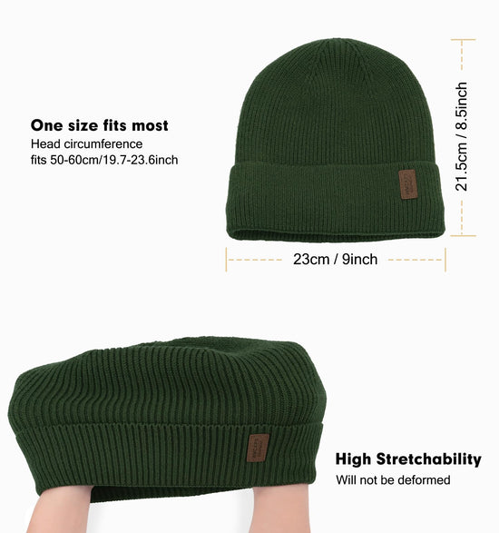 Wmcaps winter beanie — fleece lined soft warm knit hat for men and women