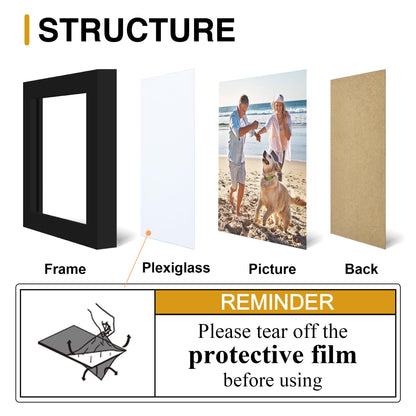 decorUhome picture frame with colorful engineered wood design
