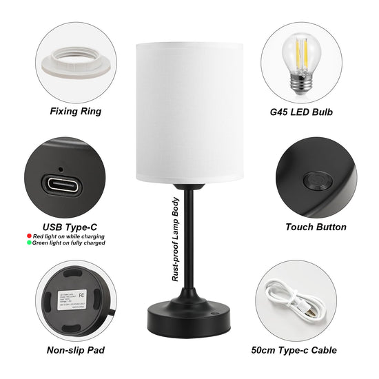 Kakanuo cordless table lamp - fabric lampshade design