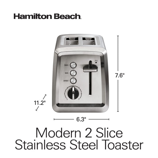 Hamilton Beach toaster — Bagel setting with slide-out crumb tray and auto-shutoff