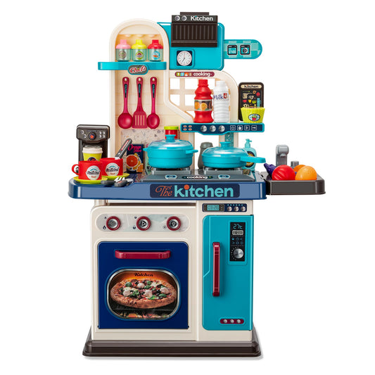 Kids kitchen playset — 53 pieces with realistic lights and sounds for toddlers
