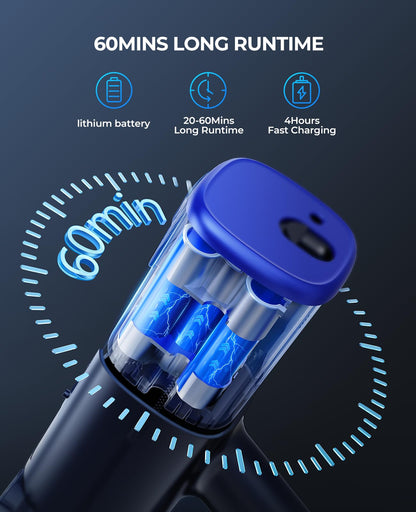 Fieety cordless vacuum cleaner - 45Kpa suction power with wall mount charging and scented card