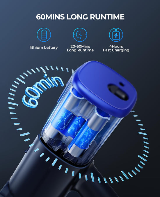 Fieety cordless vacuum cleaner - 45Kpa suction power with wall mount charging and scented card