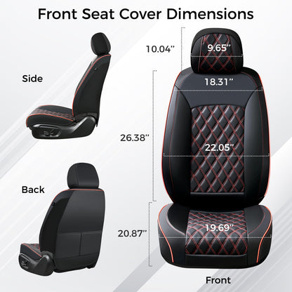 Huidasource vehicle seat cover — full-cover leather with side stretch fabric