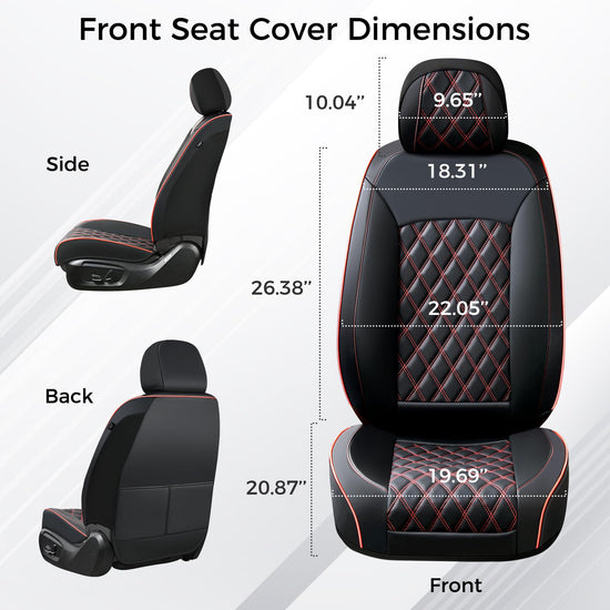 Huidasource vehicle seat cover — full-cover leather with side stretch fabric
