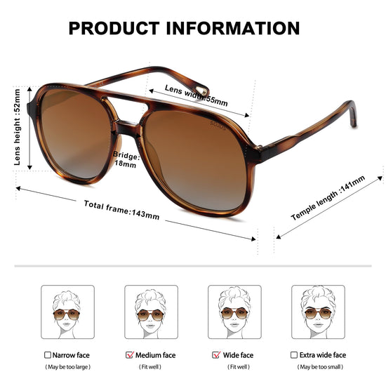 SOJOS sunglasses — retro polarized aviators in classic square shape SJ2174