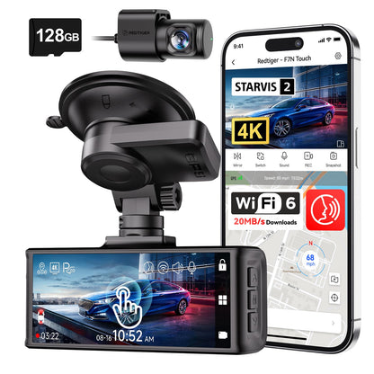 Onboard camera — 4K front and rear with voice control and touch screen