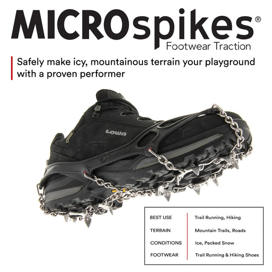 Kahtoola MICROspikes traction cleat — footwear traction for winter hiking and mountaineering