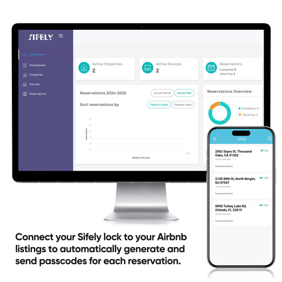 Lock — Fingerprint access with keypad and remote control for home and rentals