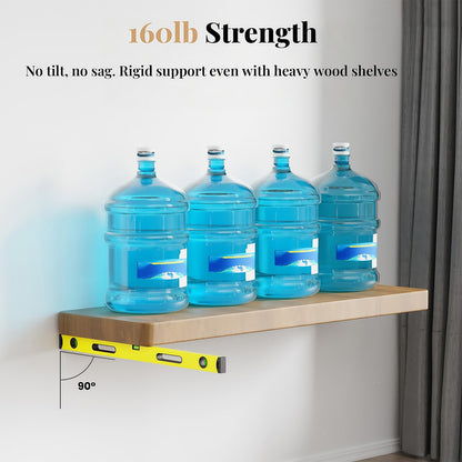 4pcs Wall Shelf Brackets Heavy Duty Floating Shelf Bracket Hidden,Invisible Black Shelving Brackets Decorative Floating Shelf Hardware Heavy Duty,Metal Shelf Support Bracket(4"-4pcs)