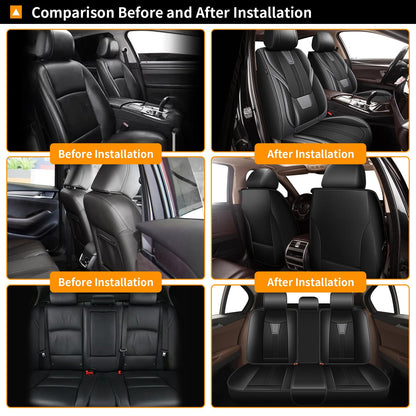AOMSAZTO vehicle seat cover — Faux leather, breathable, waterproof, airbag compatible