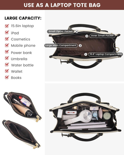 LOVEVOOK meal holder with insulated compartment for 15.6 inch laptop