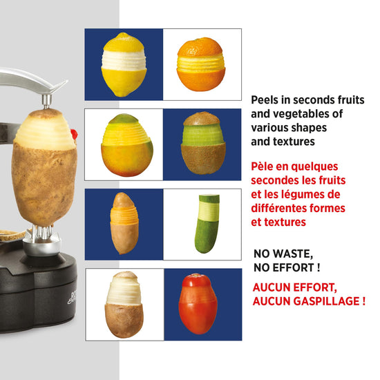 Starfrit bladed food peeler — electric design with spare blades for easy use