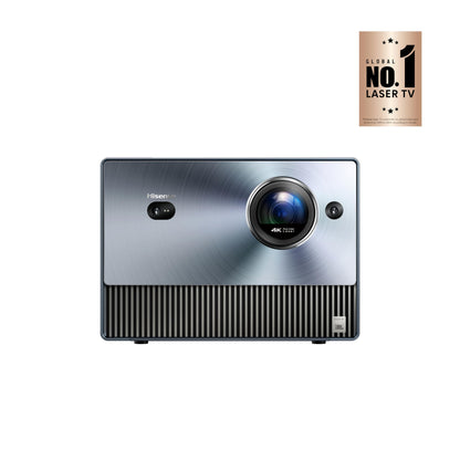 Hisense Laser Projector — 4K Ultra HD resolution and smart features. 79 characters.
