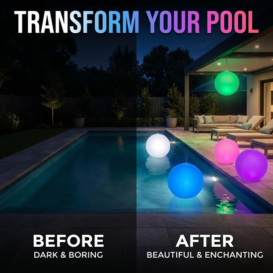 HAPIKAY solar floating pool lamp – 14 inch waterproof LED color changing orbs