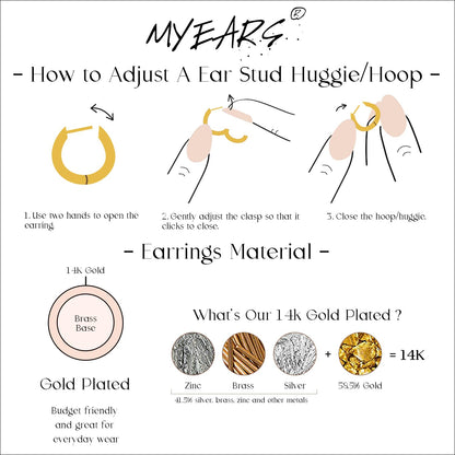 MYEARS earrings — Gold huggie hoop ear cuff in hypoallergenic design