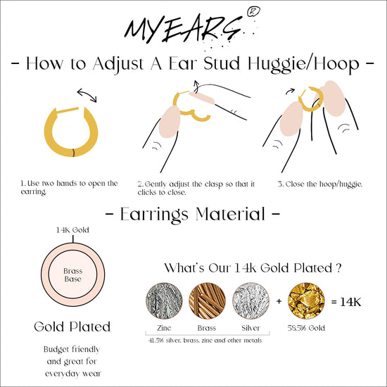 MYEARS earrings — Gold huggie hoop ear cuff in hypoallergenic design