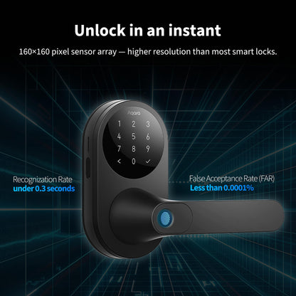 Aqara smart lock - fingerprint keyless entry with Apple Home support and touchscreen keypad