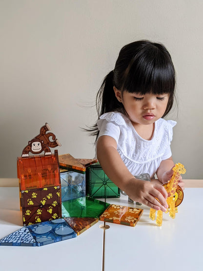 MAGNA-TILES safari animals 25-piece magnetic construction set - original magnetic building brand