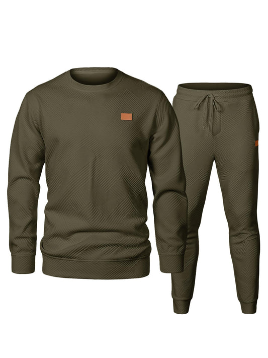 Track suit — JMIERR 2 piece knit jacquard pullover and joggers set with pockets
