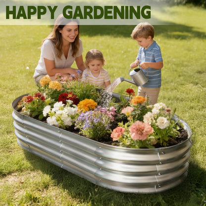 Galvanized Raised Garden Bed — 4×2×1 ft