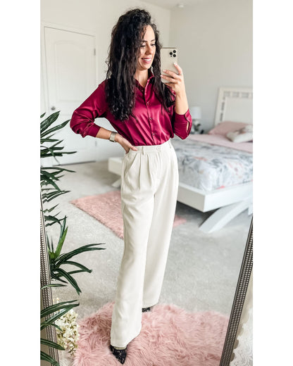 GRAPENT wide leg pants — high waisted flowy trousers for work and business casual