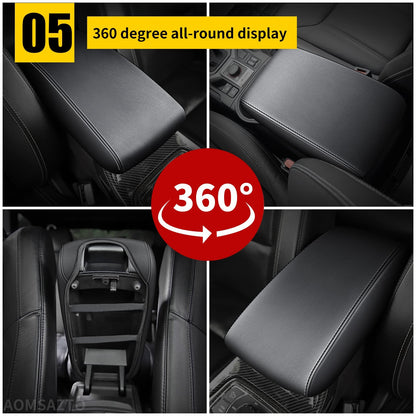 AOMSAZTO black leather armrest covers for Grand Cherokee 2011-2021 Jeep console cushion
