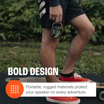 JBL Clip 4 — portable mini Bluetooth speaker with carabiner and waterproof design