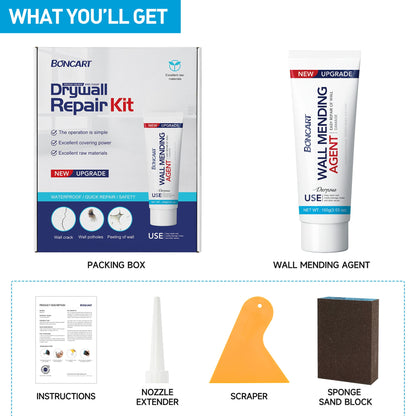 Drywall repair kit — quick and easy wall mending solution with scraper 2 pack