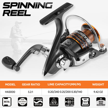 PLUSINNO fishing rod and reel combo - telescopic and collapsible design for travel